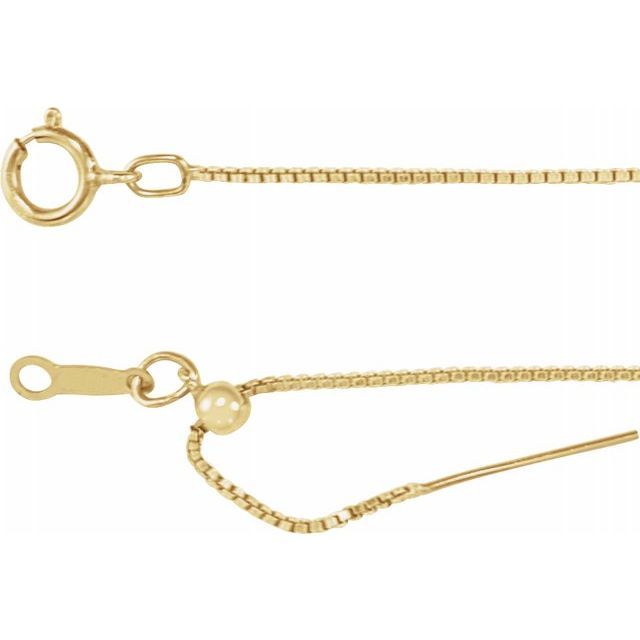 14k Gold 1 mm Adjustable Threader Box 6-8" Chain Bracelet