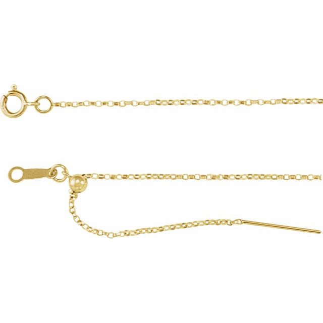 14k Gold Adjustable Threader Rolo Chain, 6-8" Bracelet