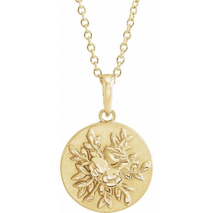 14k Gold Floral Pendant