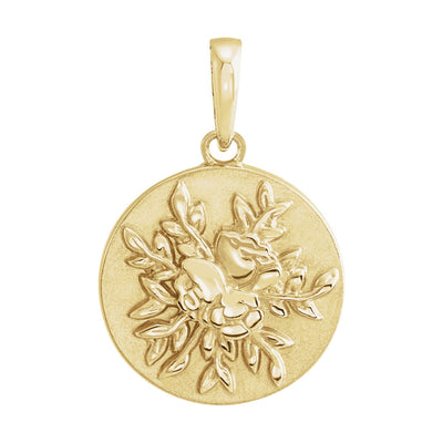 14k Gold Floral Pendant