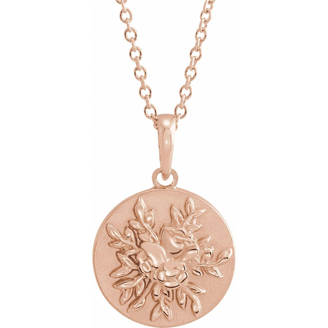 14k Gold Floral Pendant