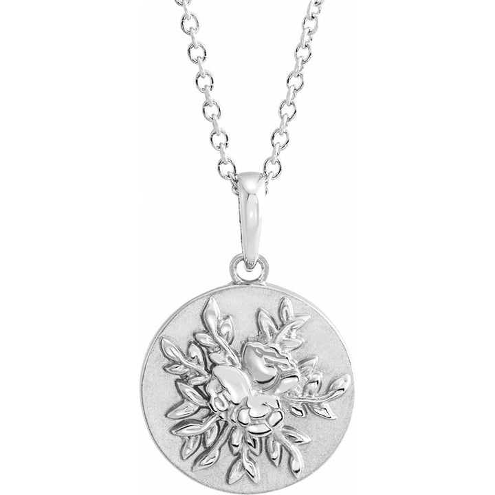 Sterling Silver Floral Pendant or Necklace