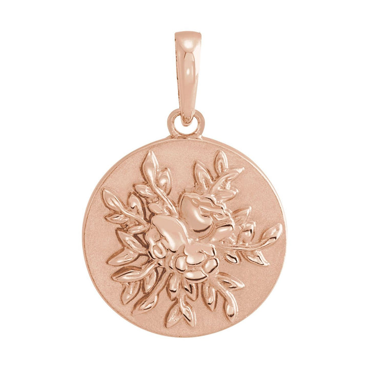 14k Gold Floral Pendant