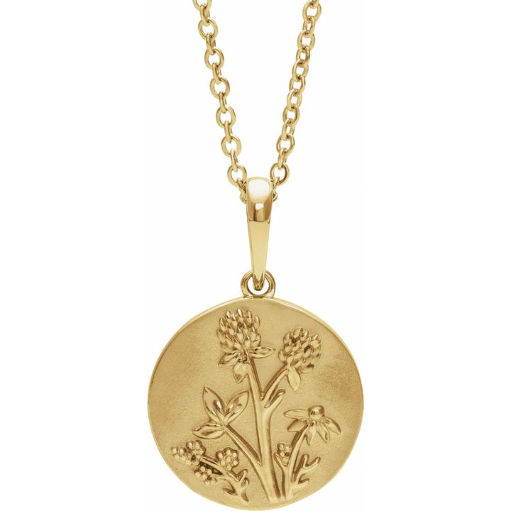 14K Gold Floral Pendant