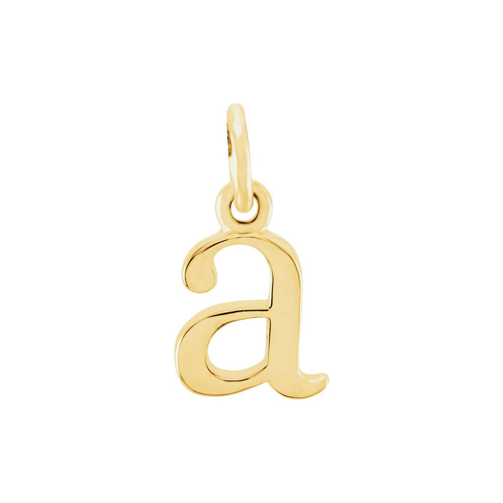 14K Gold Lowercase Initial Letter Pendant