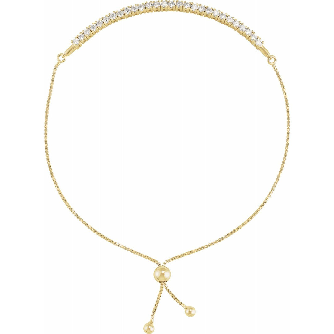 14k Gold 1 CTW Lab-Grown Diamond Bolo Bracelet