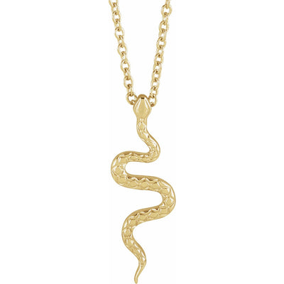 14k Gold Snake Necklace