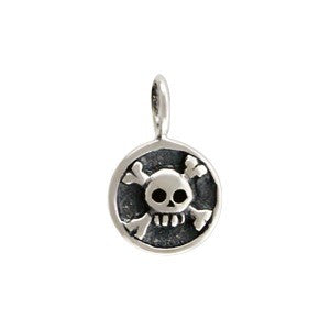 Sterling Silver Skull with Crossbones Charm