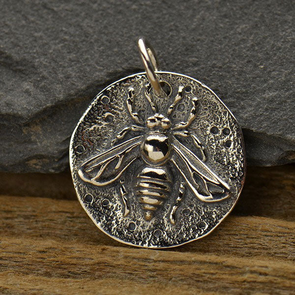 Ancient Coin Charm - Bee 19x16mm