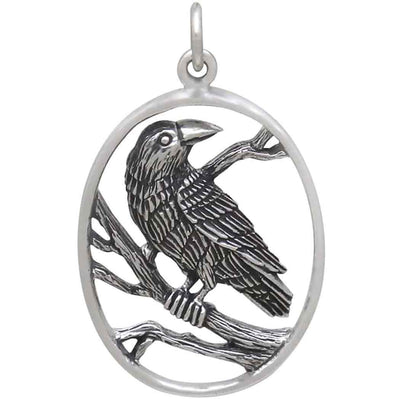 Sterling Silver Raven on a Branch