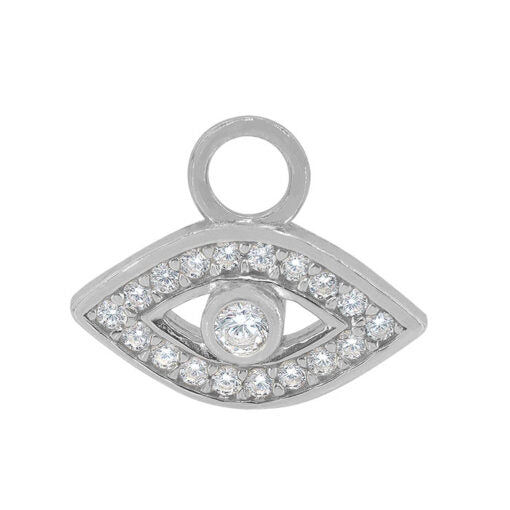 Sterling Silver and CZ Evil Eye Dangle Charm