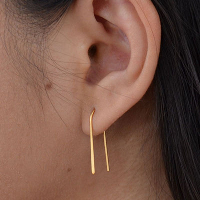 Sterling Silver Ear Wires - Arc Earring 23x7mm