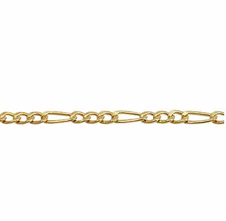14K Gold Filled 3 plus 1 Figaro Chain - Infinity Bracelet