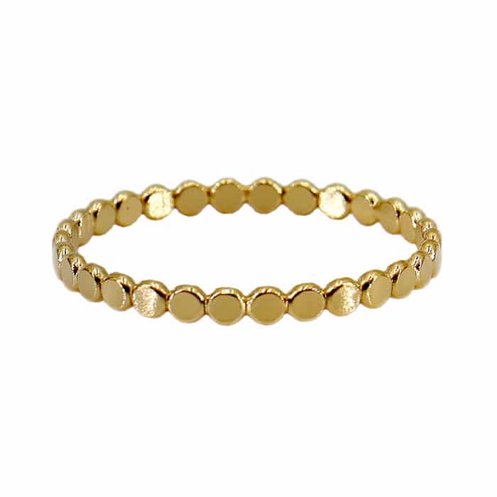 14KGF Flat Beaded Stacking Ring