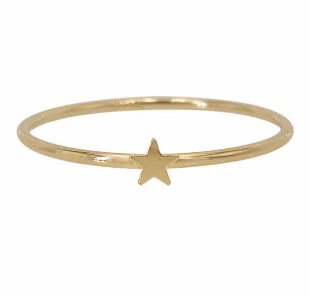 14KGF 1mm stacking ring with star