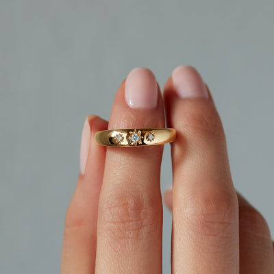 14k Gold Starburst Ring