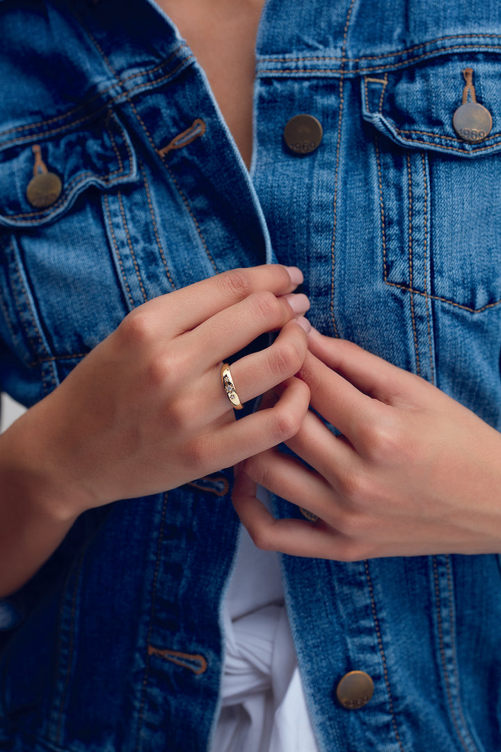 14k Gold Starburst Ring