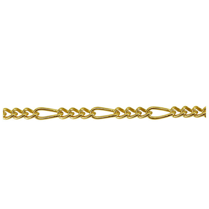 14K Gold Filled 3 Plus 1 Figaro Chain Necklace