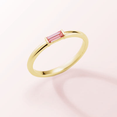 Tourmaline Straight Baguette Stackable Ring
