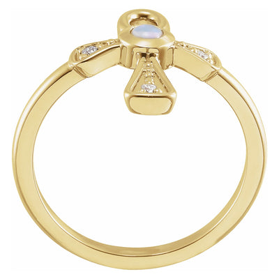 14k Gold Ankh Cross Ring