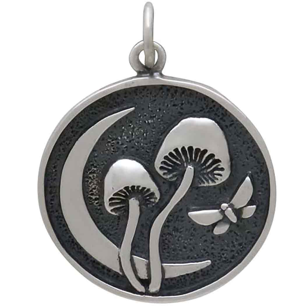 Sterling Silver Fungus Lunae Coin Pendant