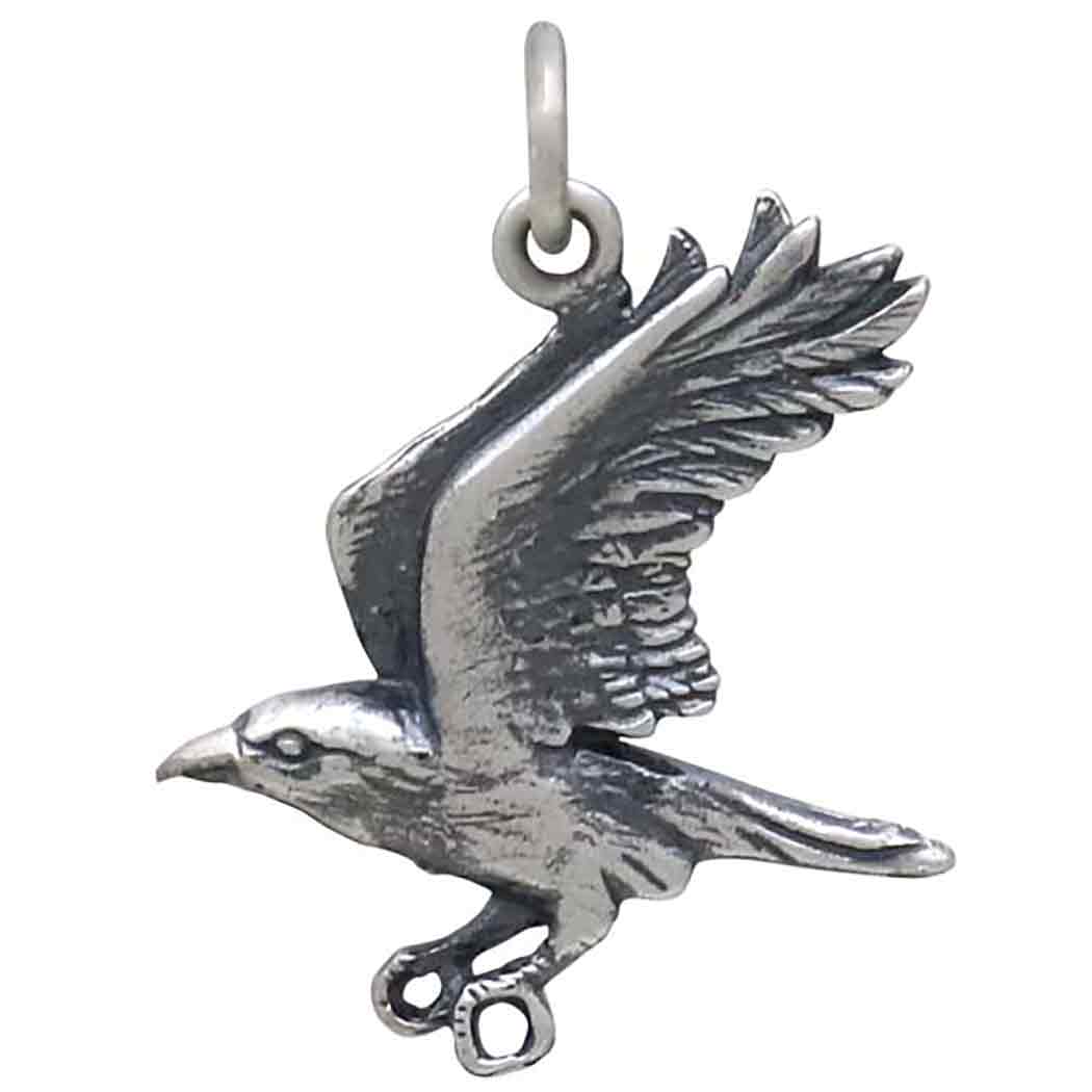 Sterling Silver Flying Raven