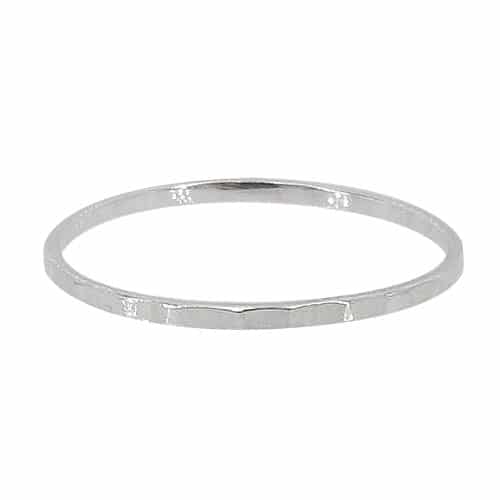 Sterling Silver 1mm Hammered Stacking Ring