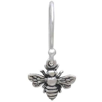 Sterling Silver Bee Dangle Earrings 23x11mm