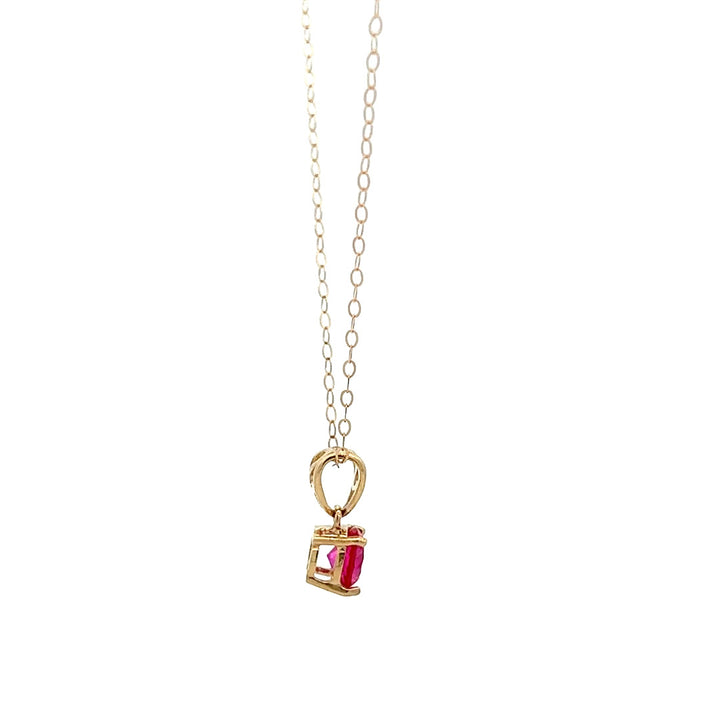 14k Lab-Grown Ruby Pendant Necklace