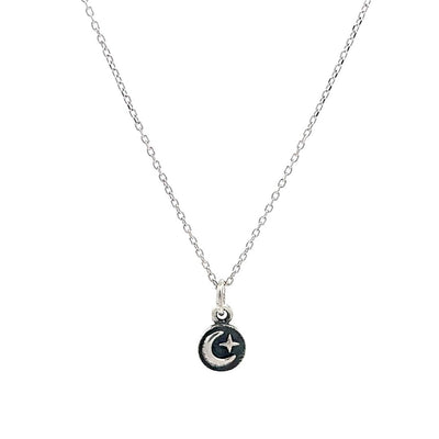 Antiqued Crescent Moon and Star Coin Charm