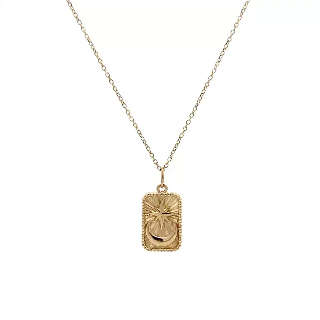 14k Gold Celestial Talisman Pendant