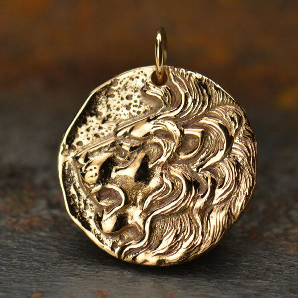 Ancient Coin Charm - Lion - Bronze 24x20mm