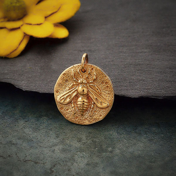 Ancient Coin Charm - Bee 19x16mm