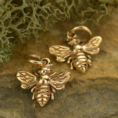 Bronze Small Bee Charm
