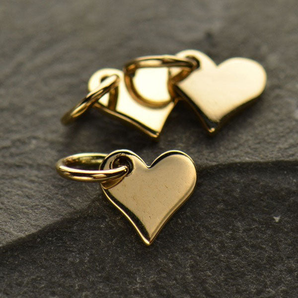 Tiny Heart Charm - Bronze 10x7mm