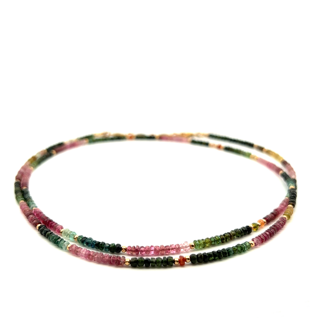 Watermelon Tourmaline 28" Necklace or Bracelet Wrap