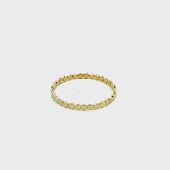 14KGF Flat Beaded Stacking Ring