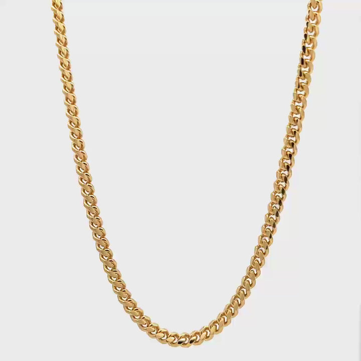 Gold Plated Sterling Silver 3.9mm Miami Cuban Chain