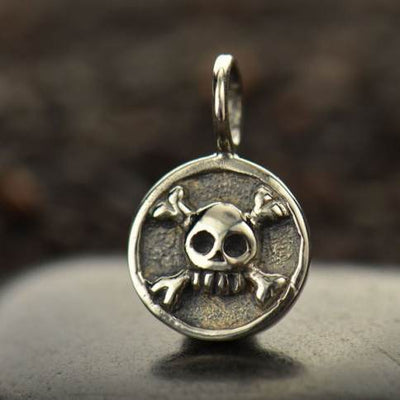 Sterling Silver Skull with Crossbones Charm