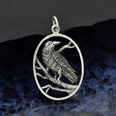 Sterling Silver Raven on a Branch