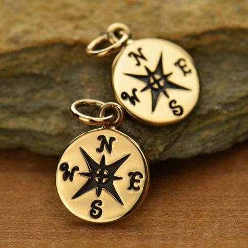 Bronze Compass Charm