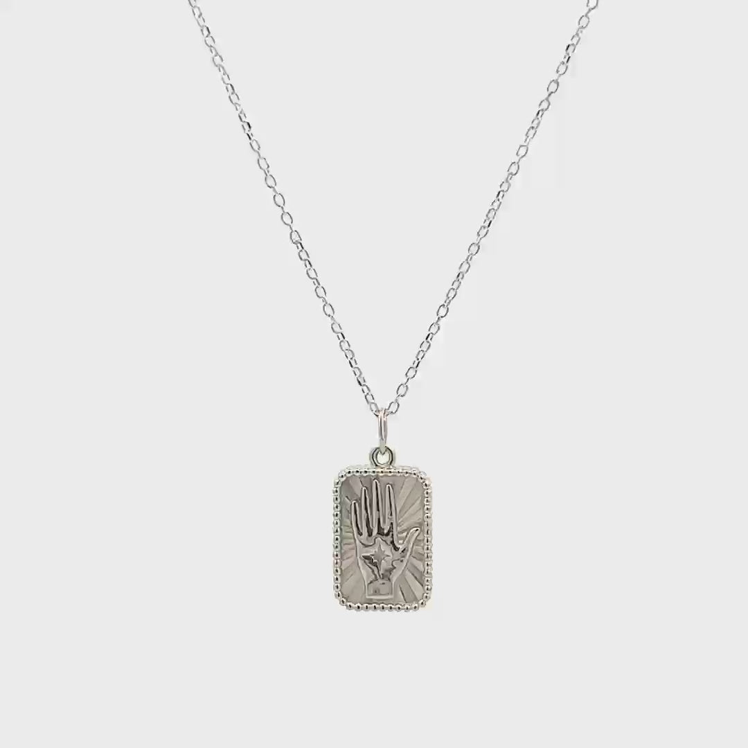 Sterling Silver Hamsa Talisman Pendant