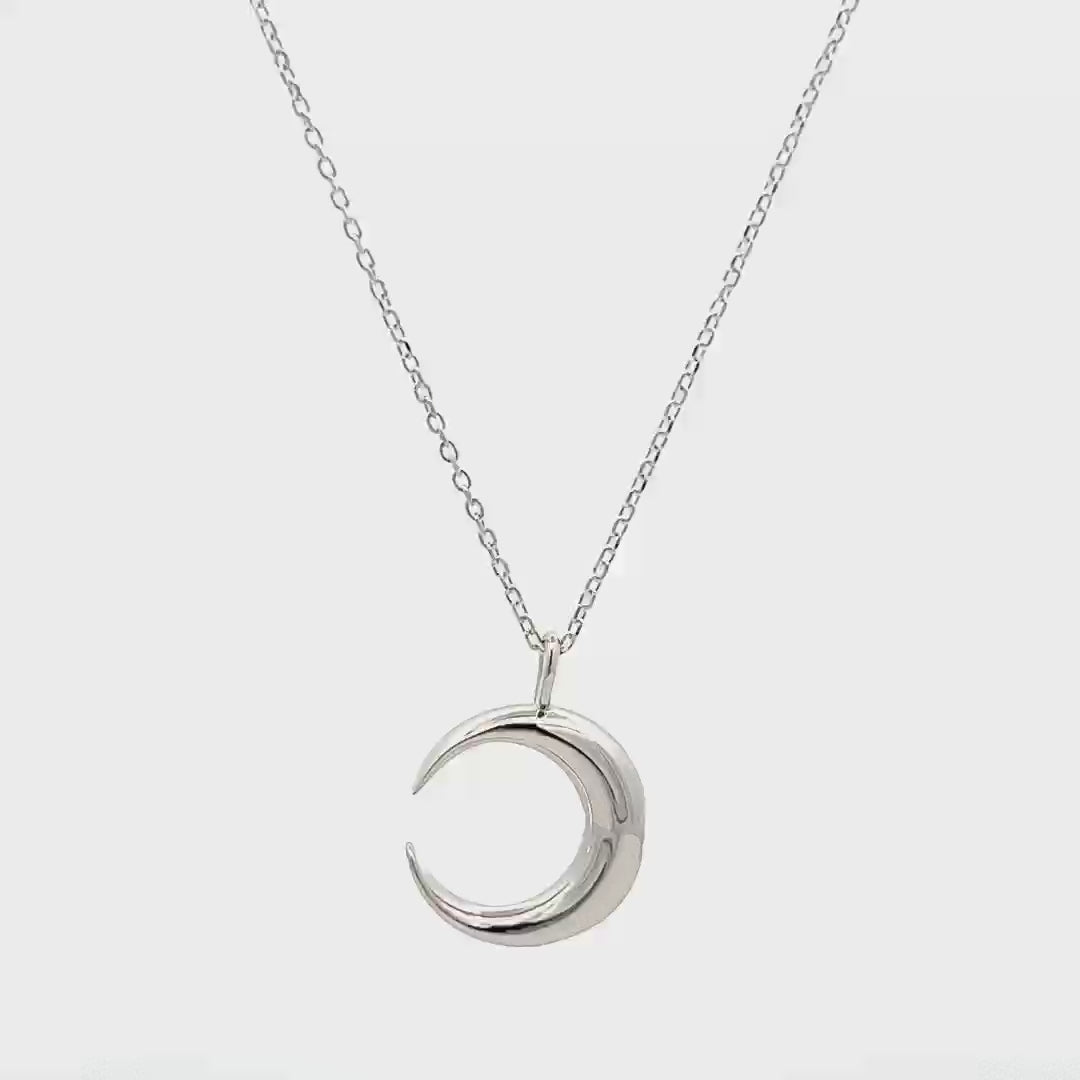 Sterling Silver Crescent Moon Pendant