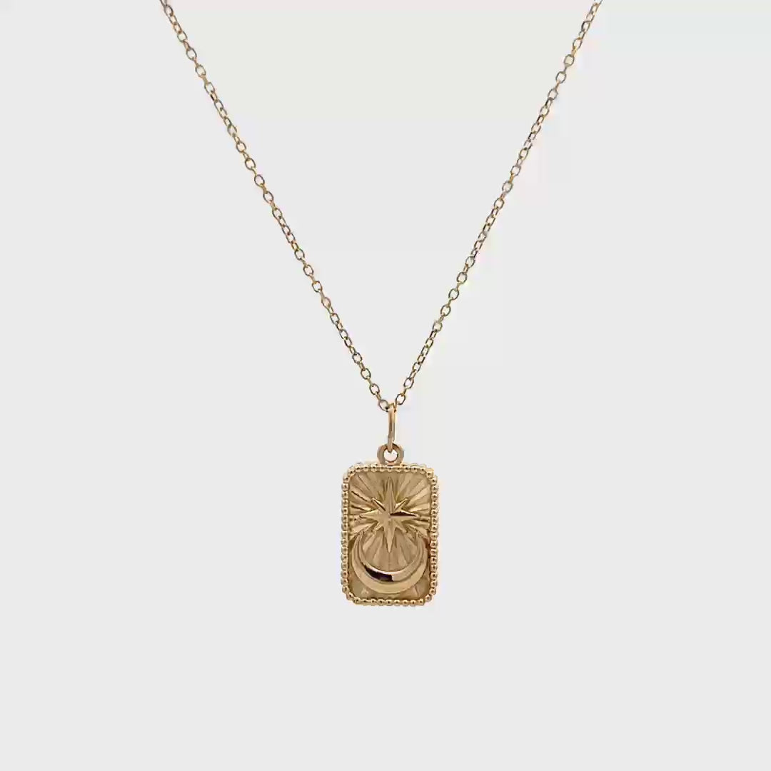 14k Gold Celestial Talisman Pendant