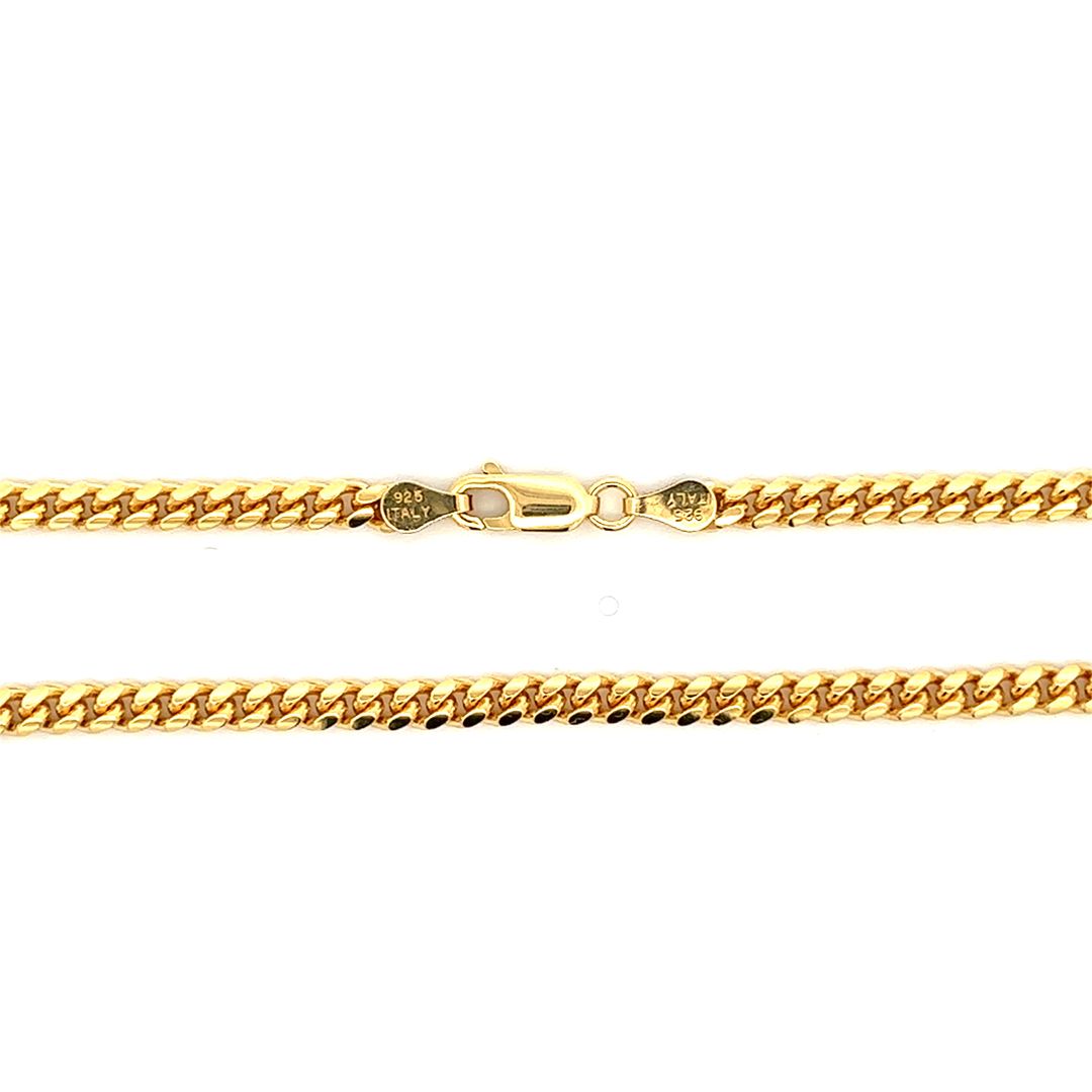 Gold Plated Sterling Silver 3.9mm Miami Cuban Chain