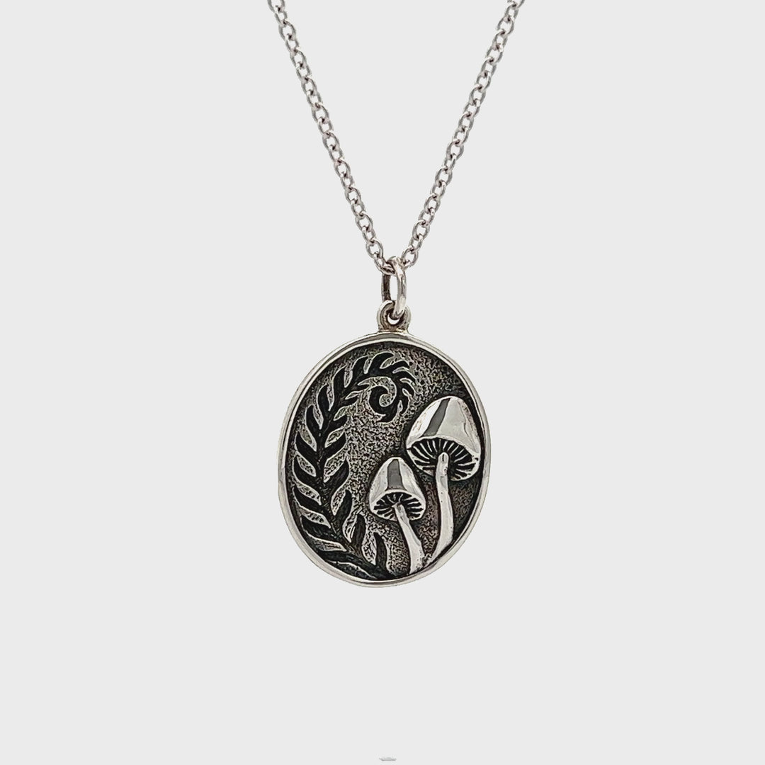 Sterling Silver Fern and Mushroom