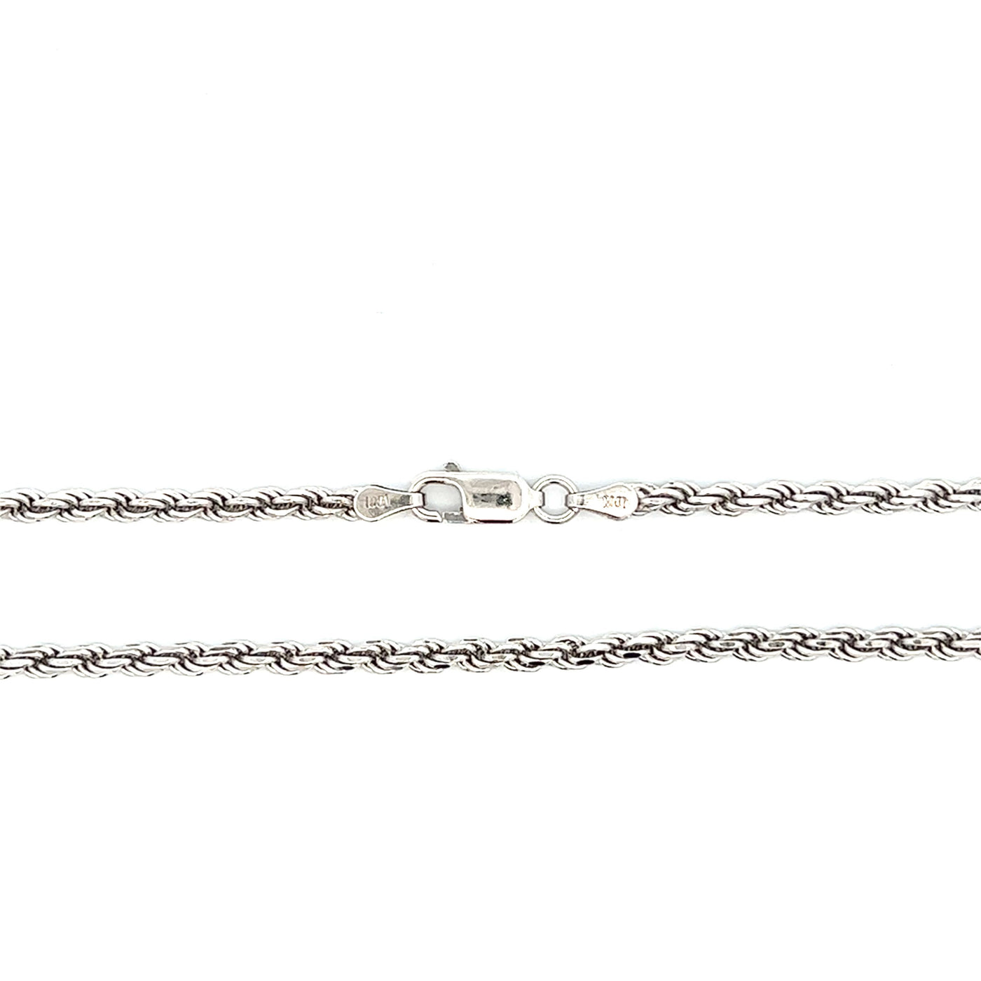 Sterling Silver Rhodium Plated 2.7mm Rope Chain