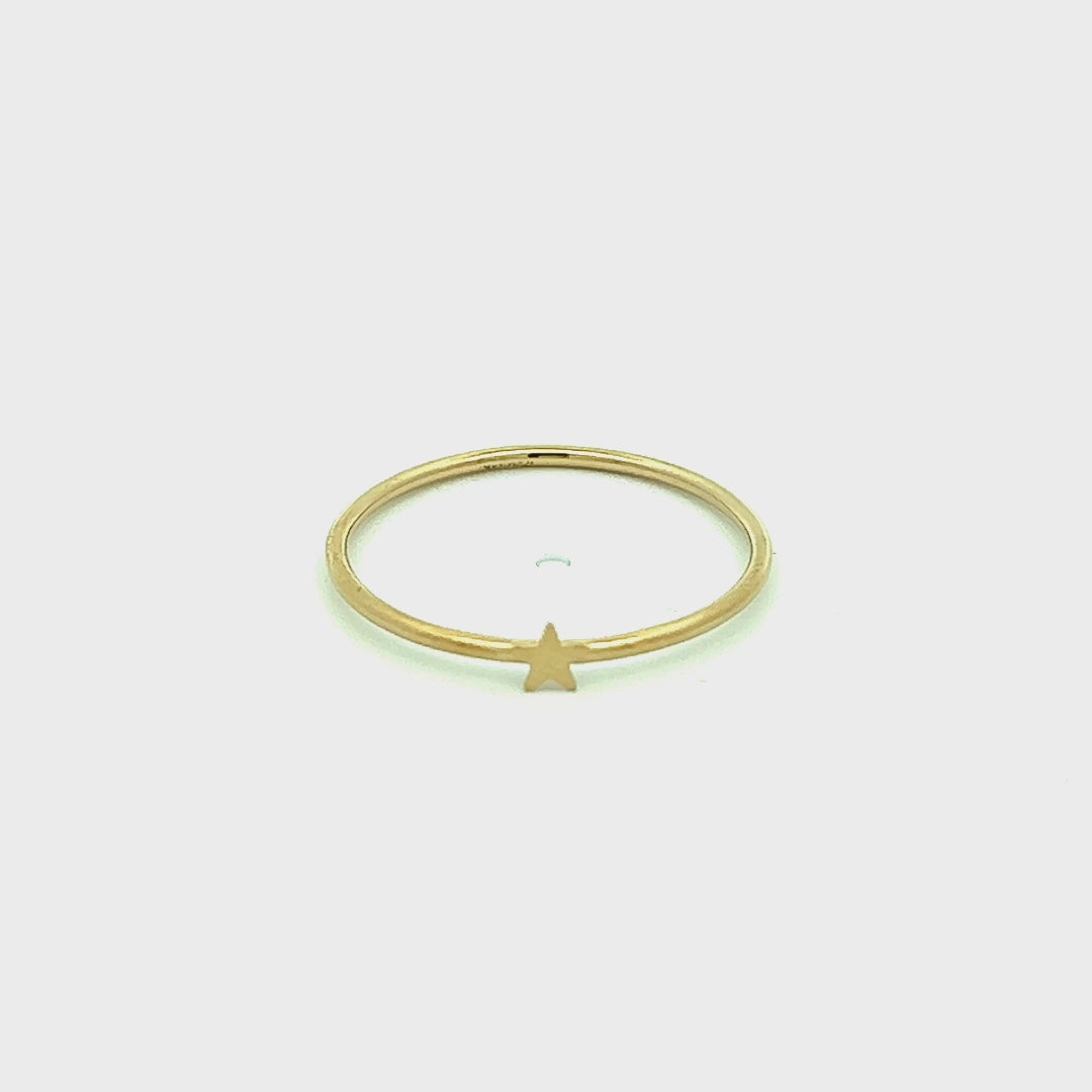 14KGF 1mm stacking ring with star