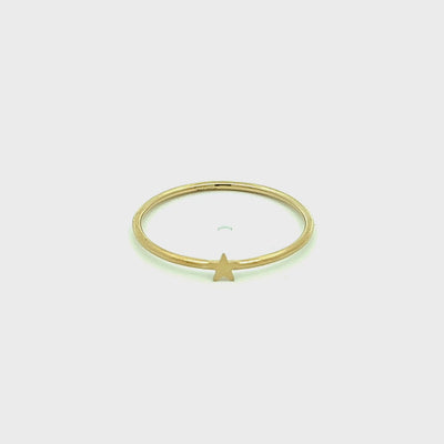 14KGF 1mm stacking ring with star