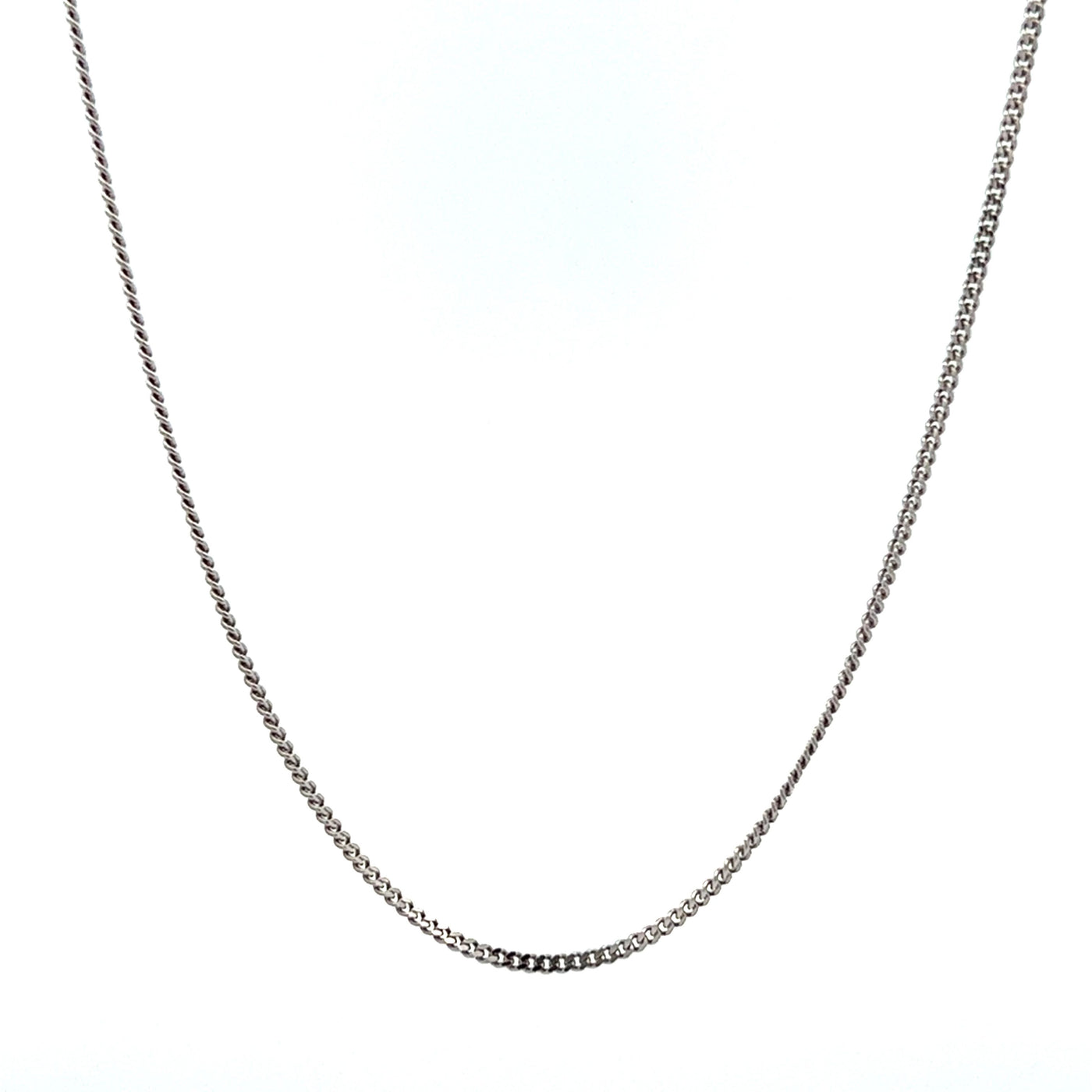 Sterling Silver 1.1mm Rhodium Plated Curb Chain